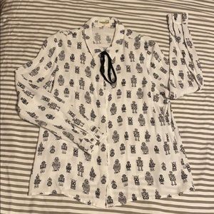 Robot button up blouse